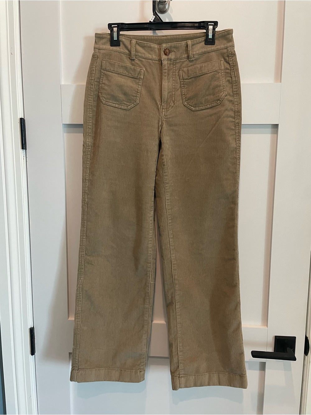 L.L. Bean Beige Wide-Leg Corduroy Pants for Women